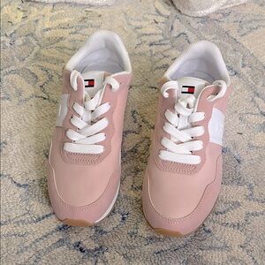 Tommy Hilfiger Women's Blush and White Sneakers